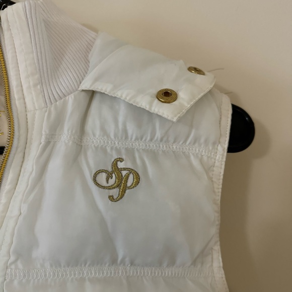 White/Cream South Pole Puffer Vest - Picture 5 of 12